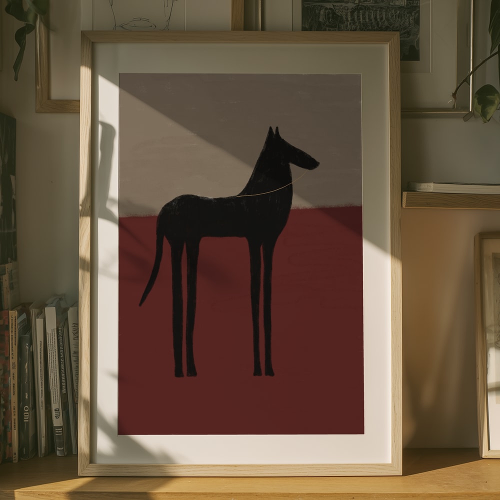 Abstract Black Horse Poster