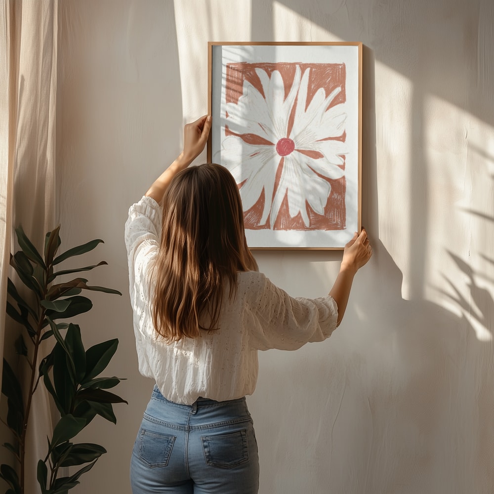 Rustic Daisy Illustration Poster