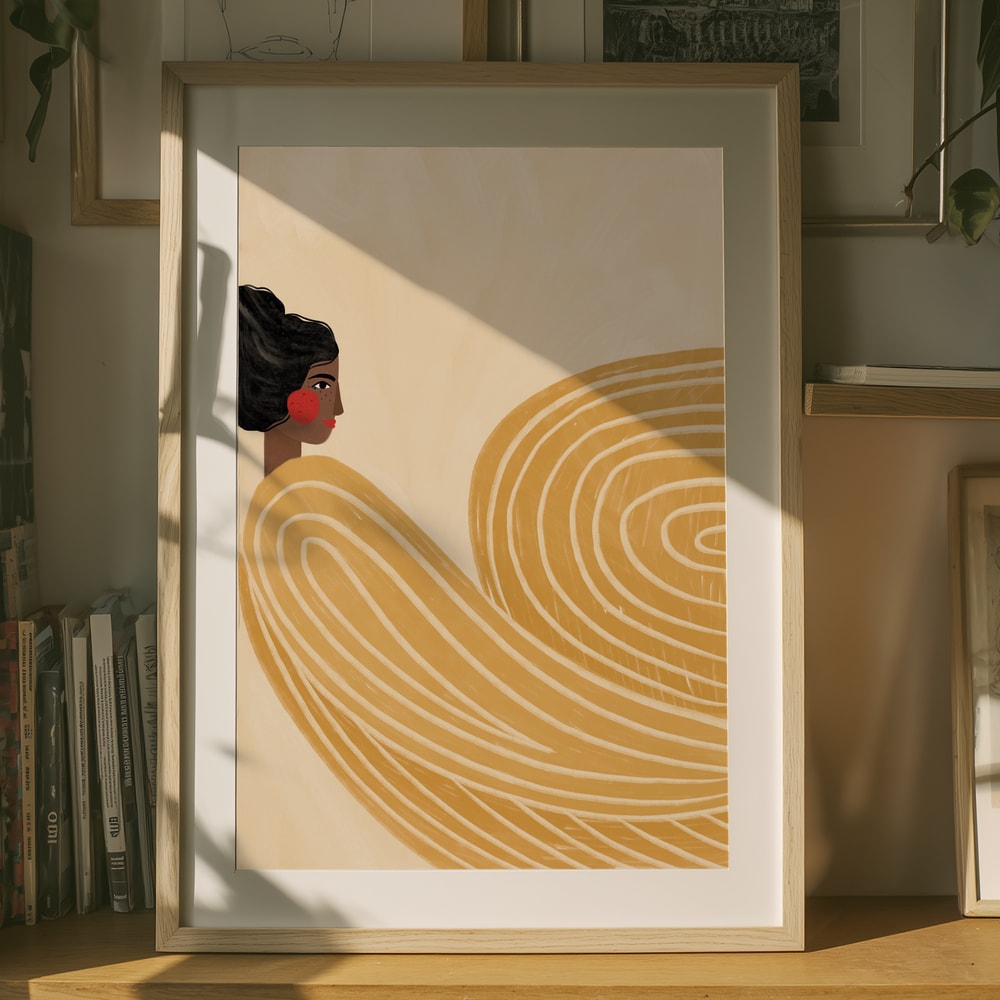 Woman Golden Waves Poster