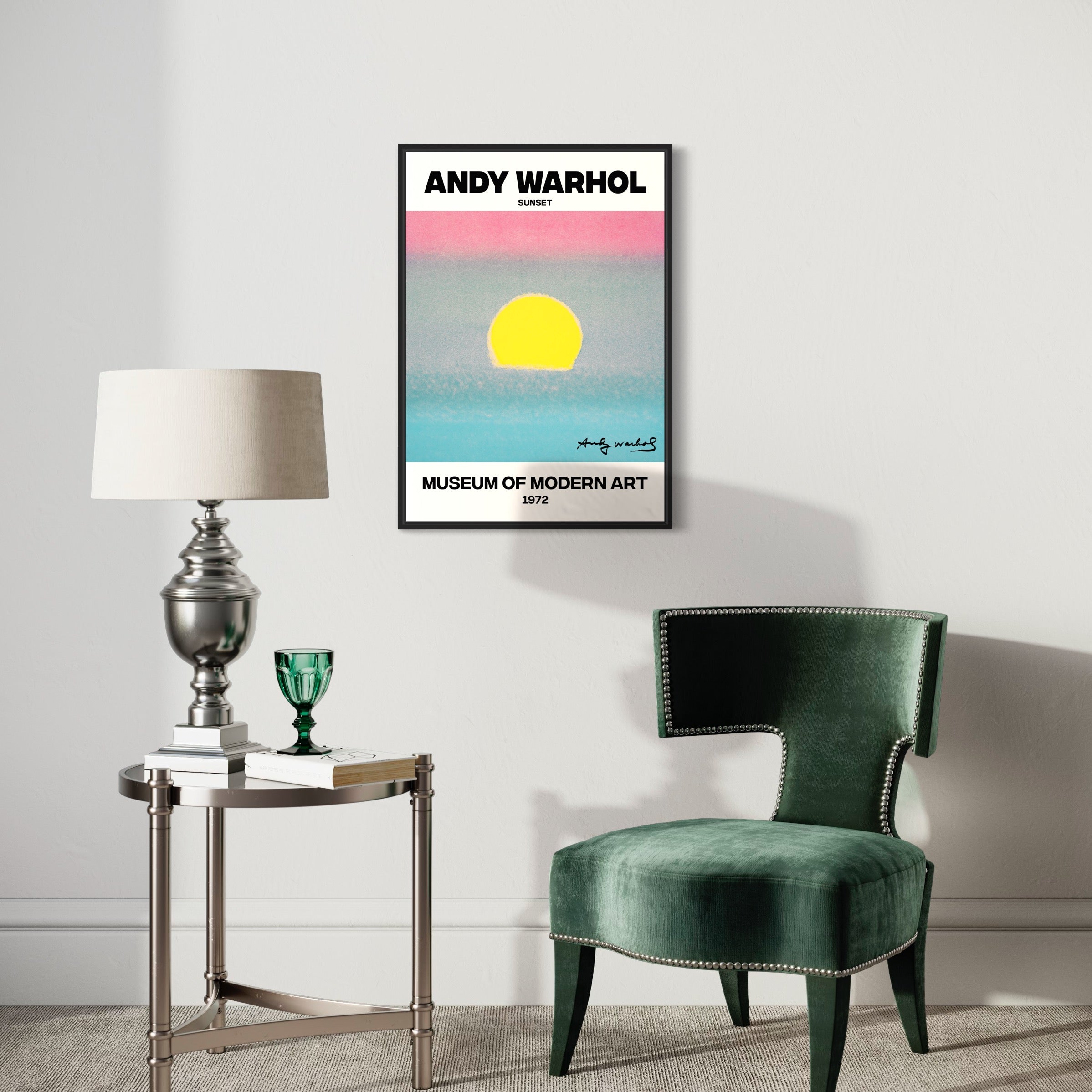 Warhol Solnedgångs Konst Poster