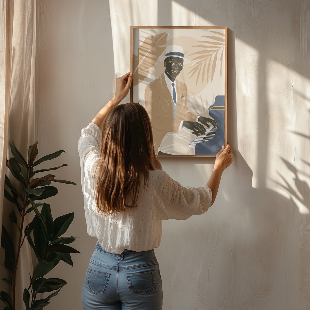 Elegant jazzpianist Poster