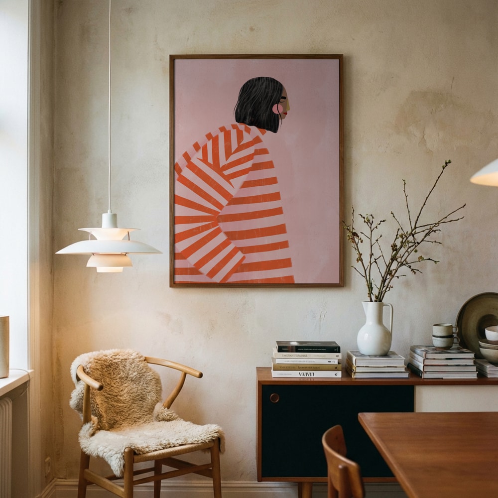 Woman in Stripes Poster