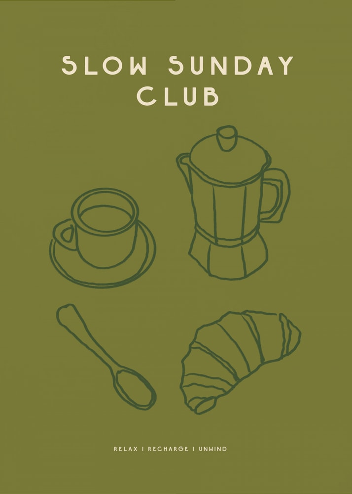 Affiche de matinée caféinée tranquille