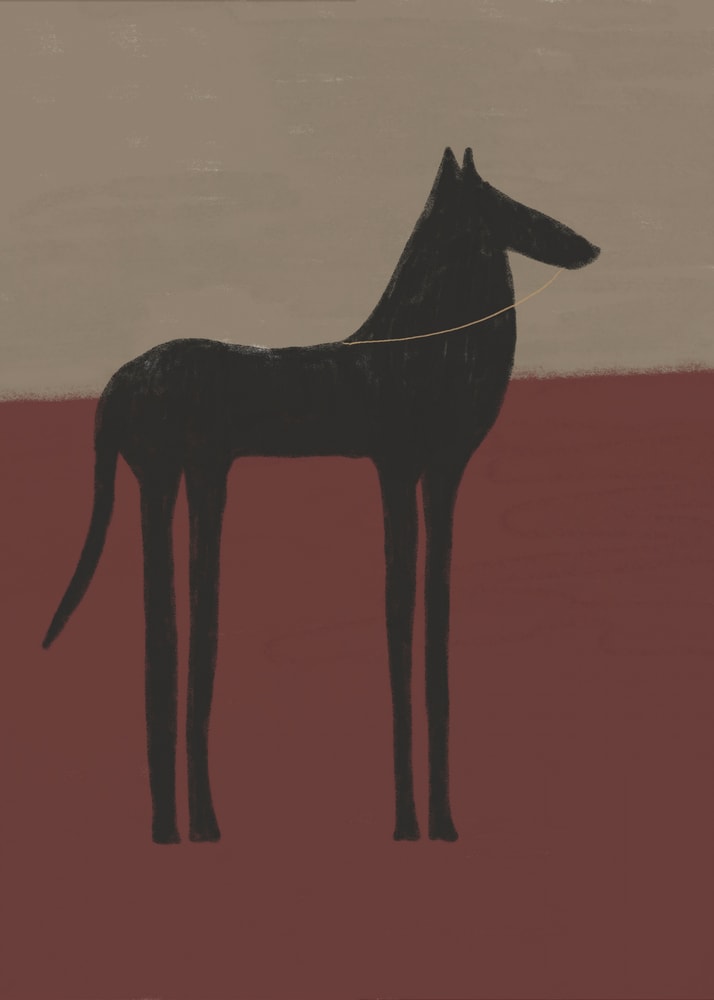 Abstract Black Horse Poster
