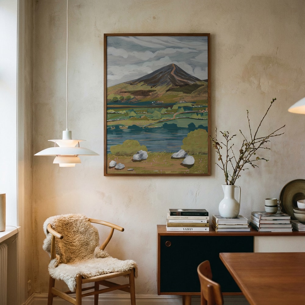Lakeside Mountain View Poster