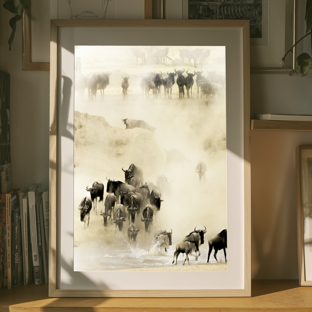 Gnuernas vandring korsning Poster