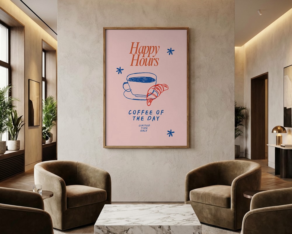 Affiche Happy Hour Café Croissant