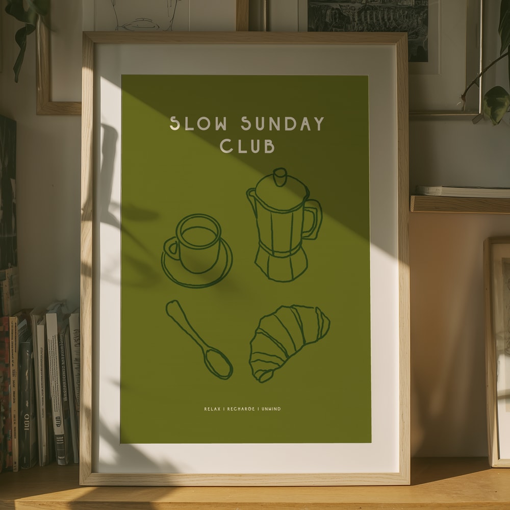 Affiche de matinée caféinée tranquille