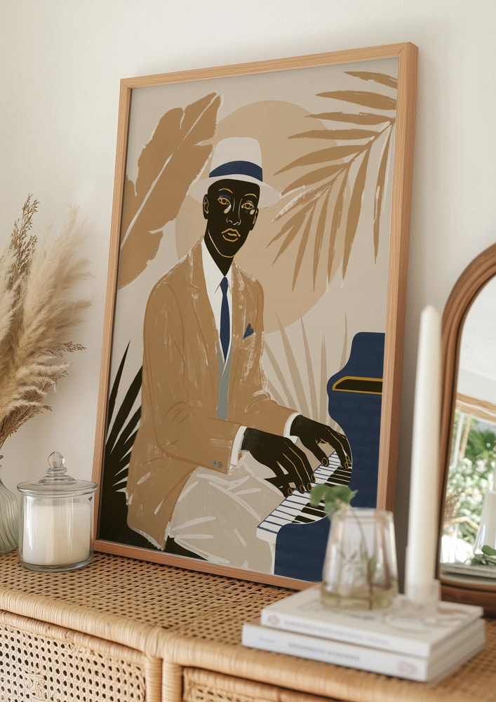 Elegant jazzpianist Poster