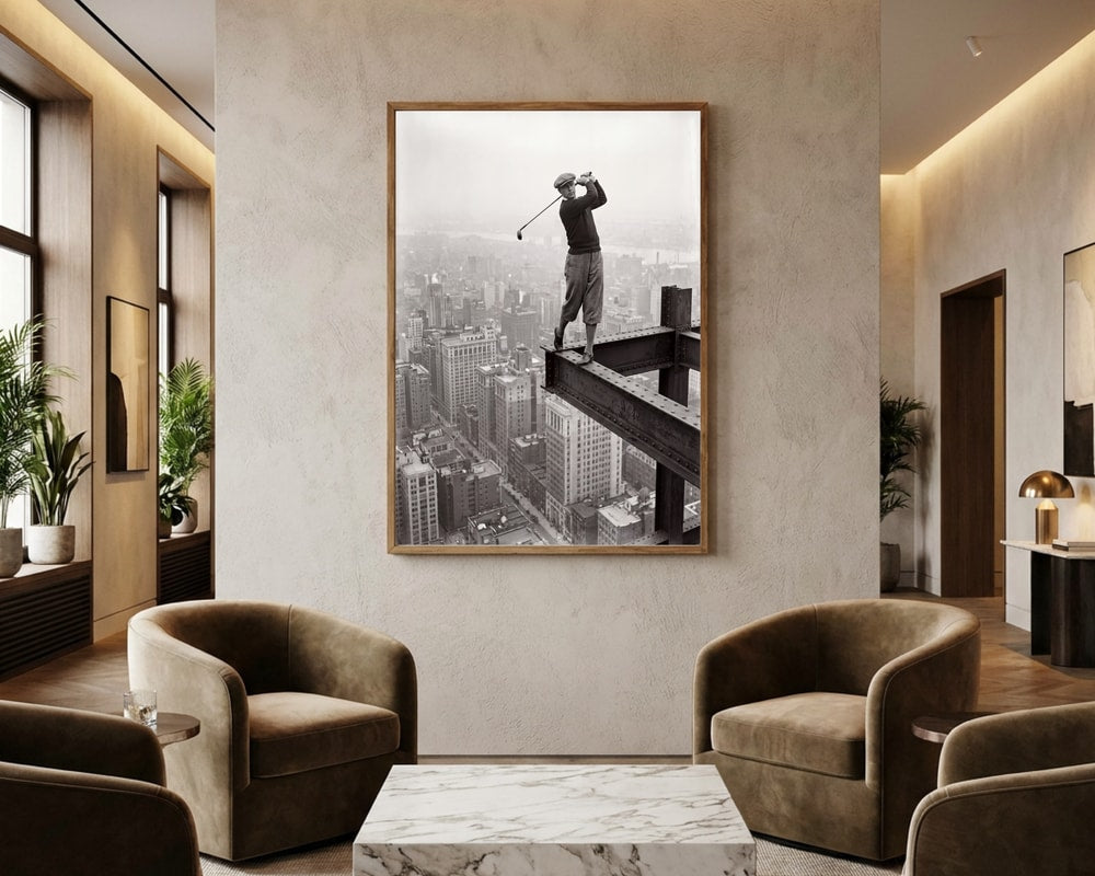 Skyskraber Golfsving Plakat
