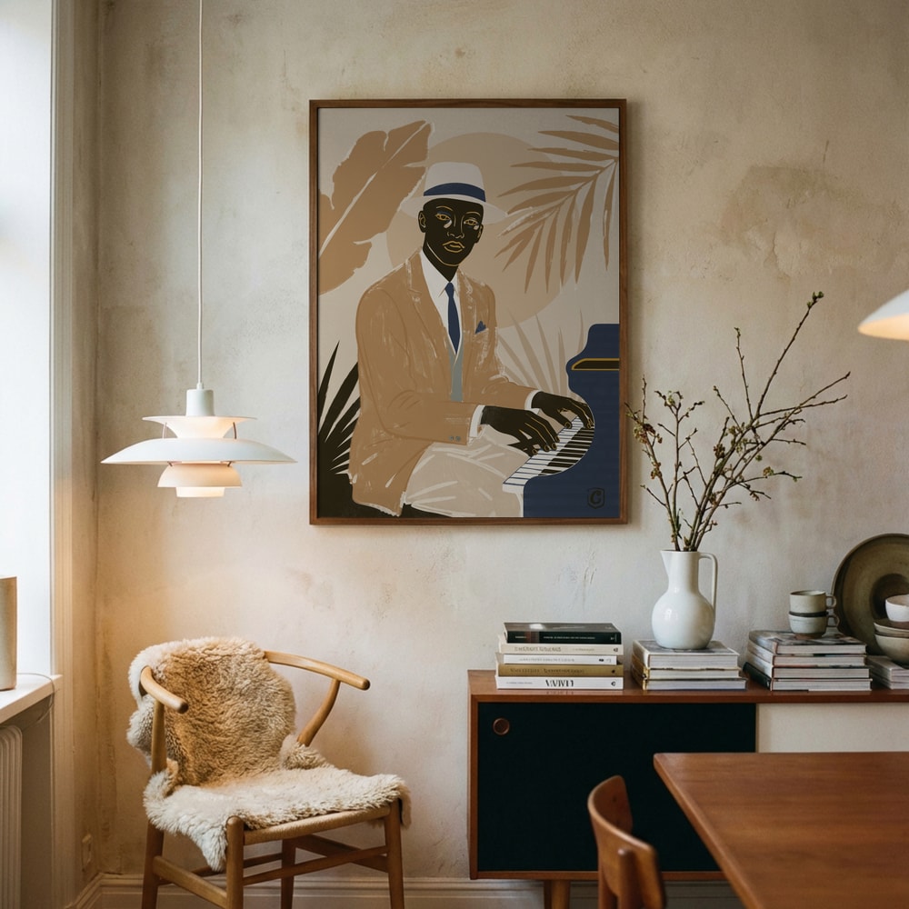 Elegant jazzpianist Poster