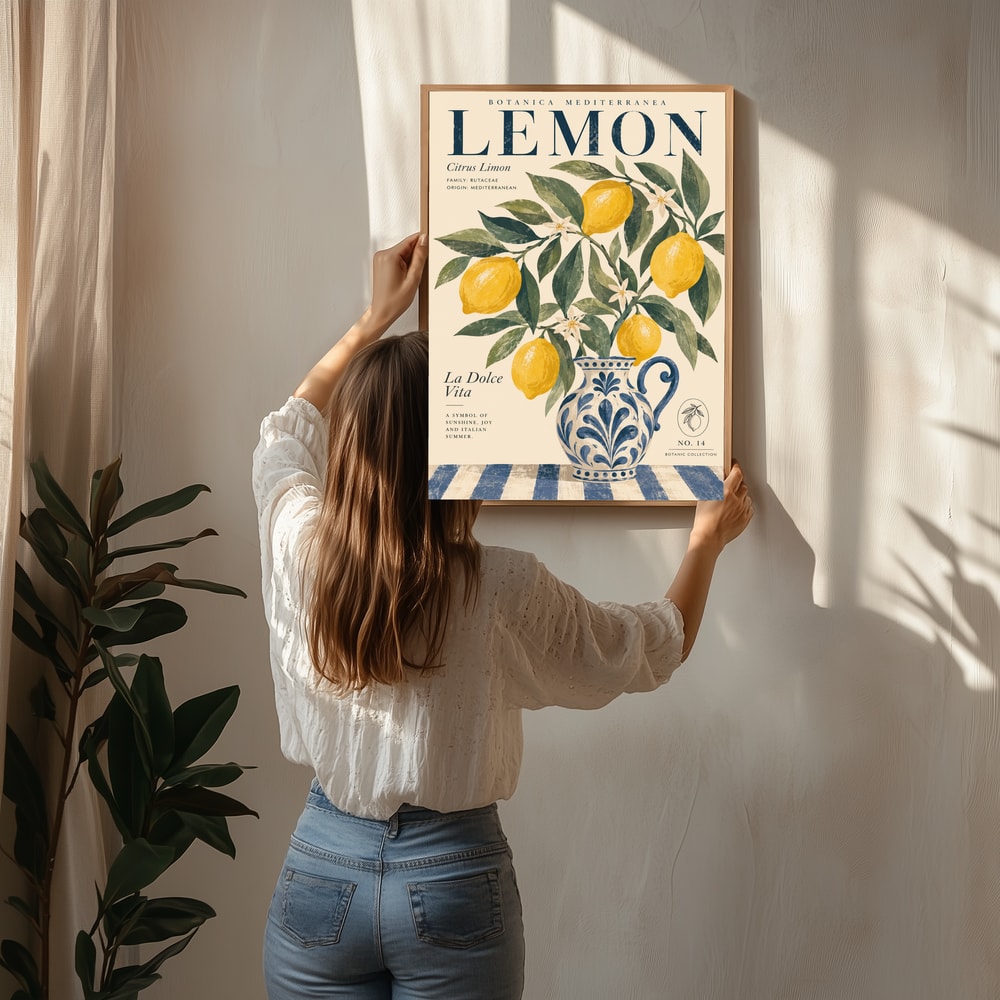 Mediterranean Lemon Still Life Poster