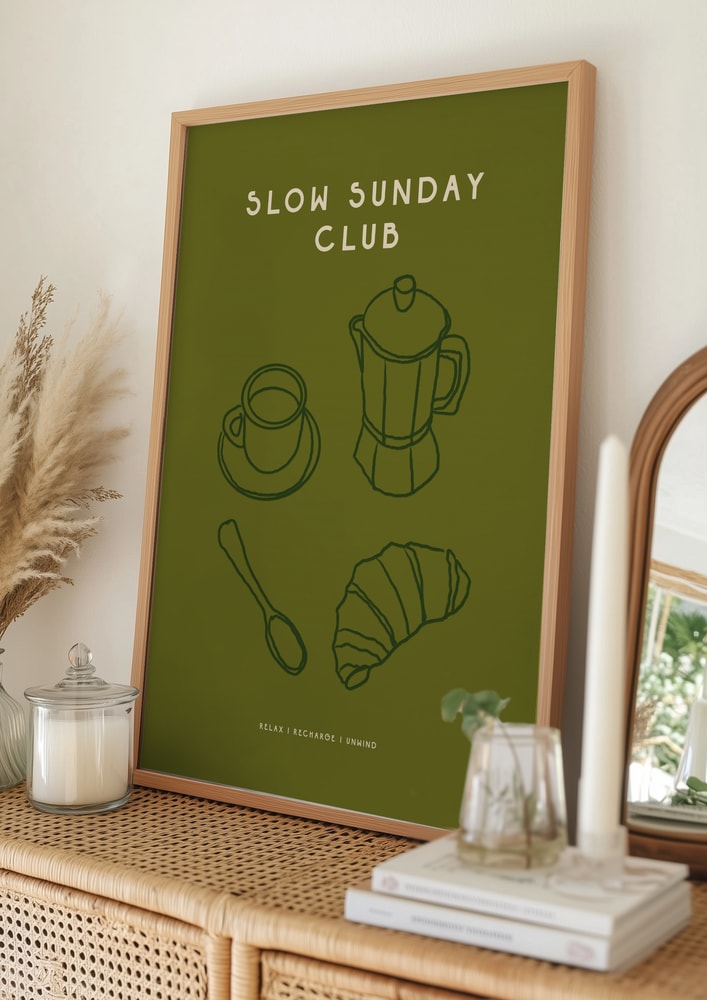 Affiche de matinée caféinée tranquille
