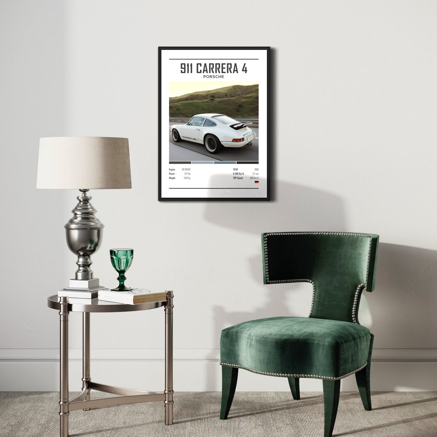 Vintage 911 Carrera Bil Poster