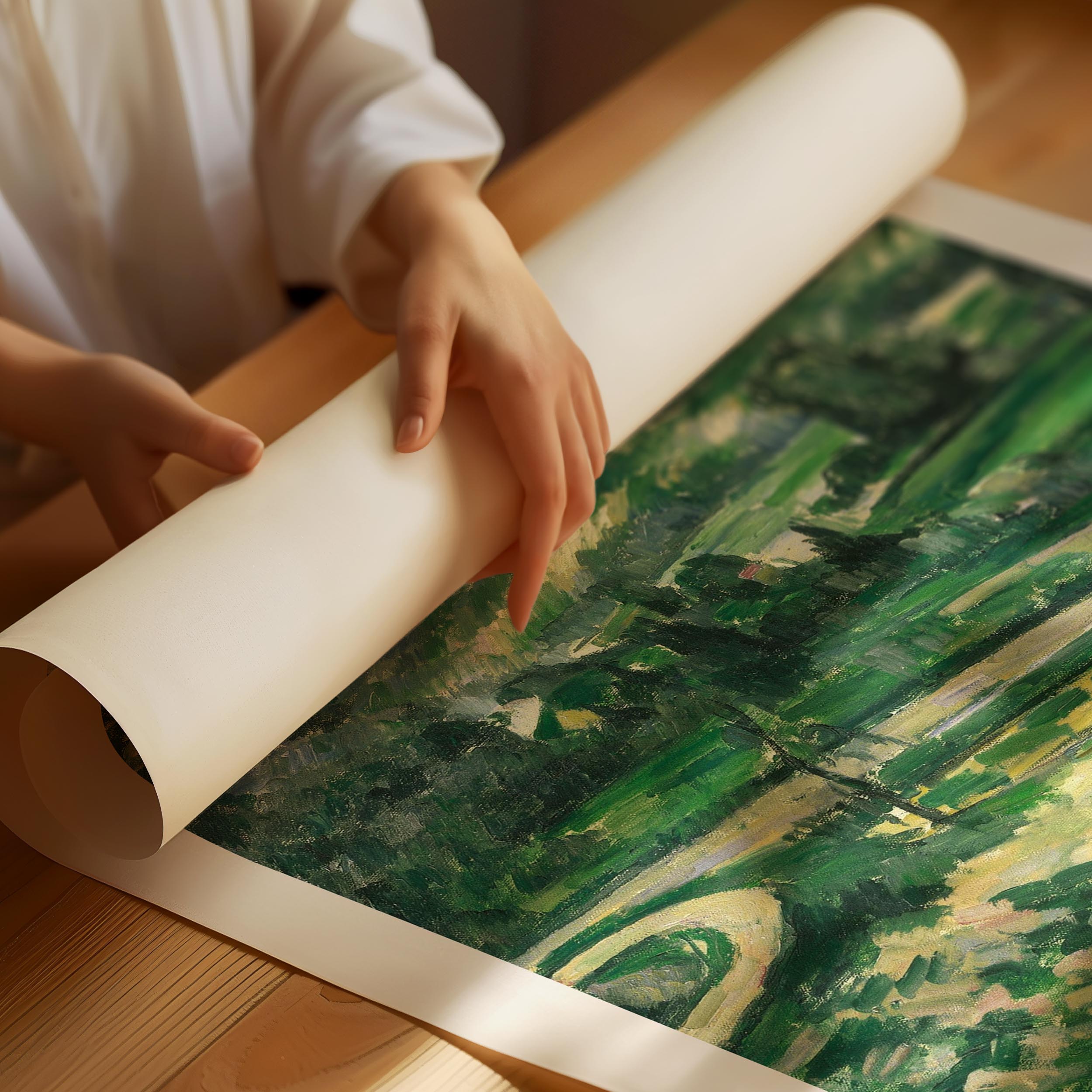 Paul Cézanne "The tree by the bend" Poster