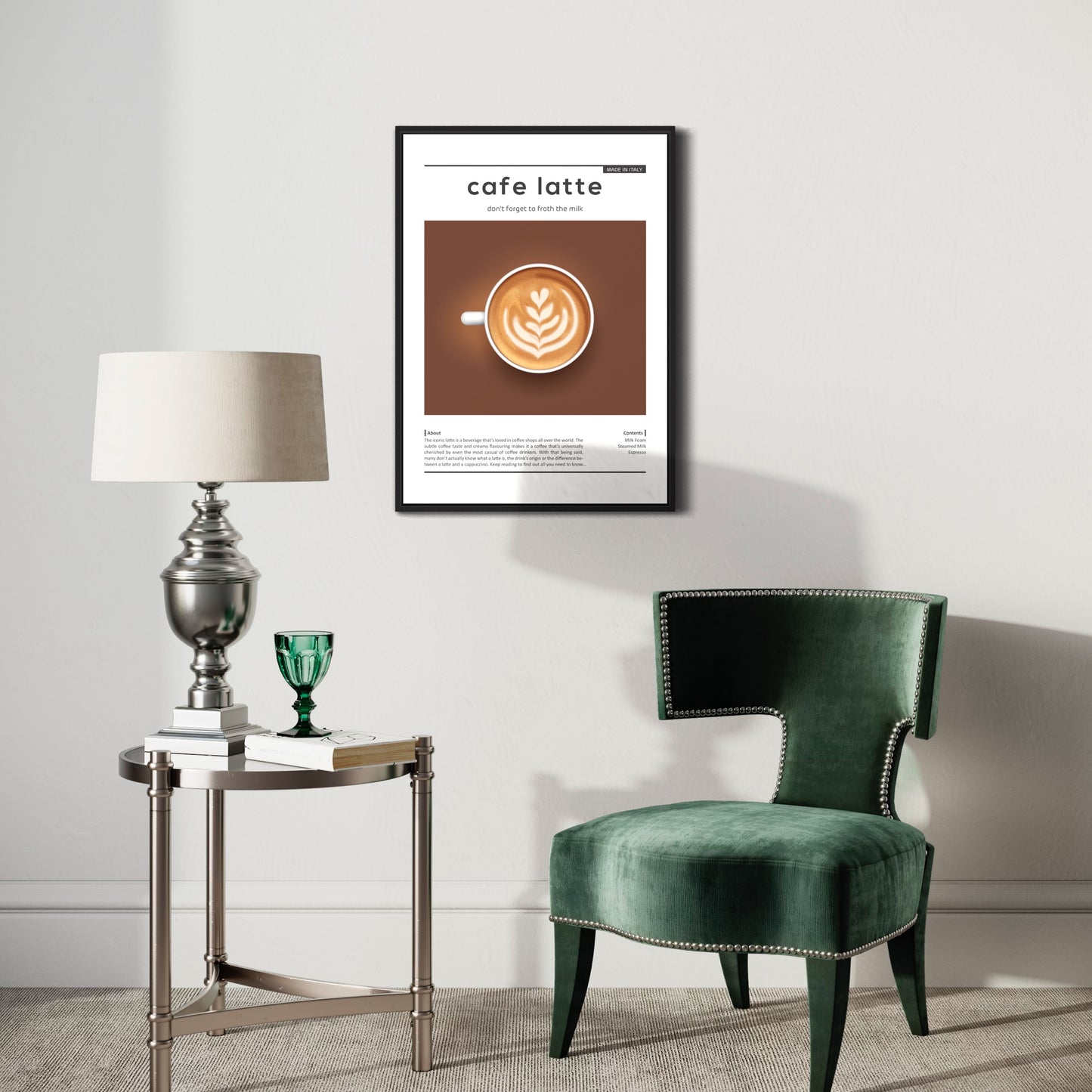 Cafe Latte Kaffe Poster