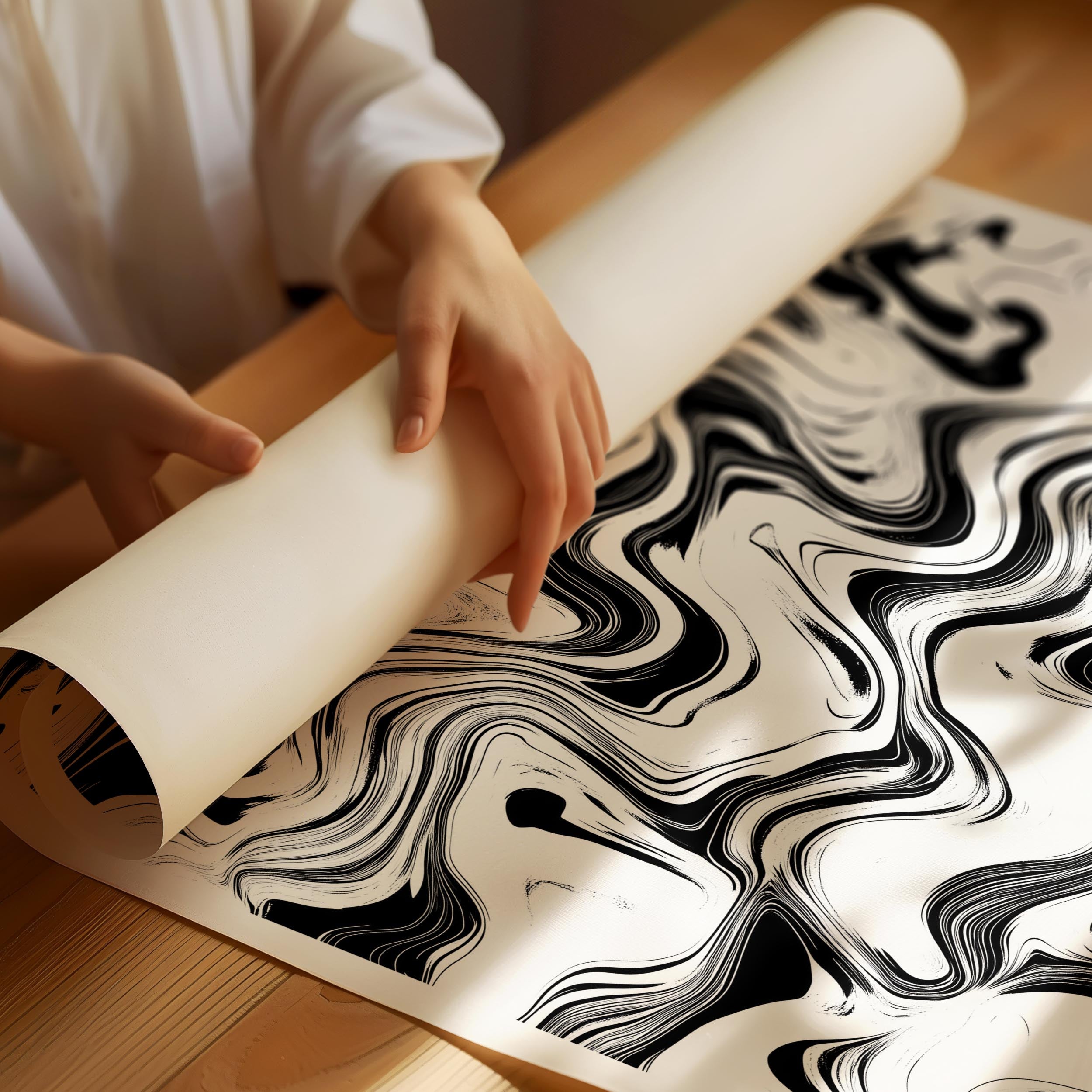 Japandi poster with bold abstract forms and balanced composition