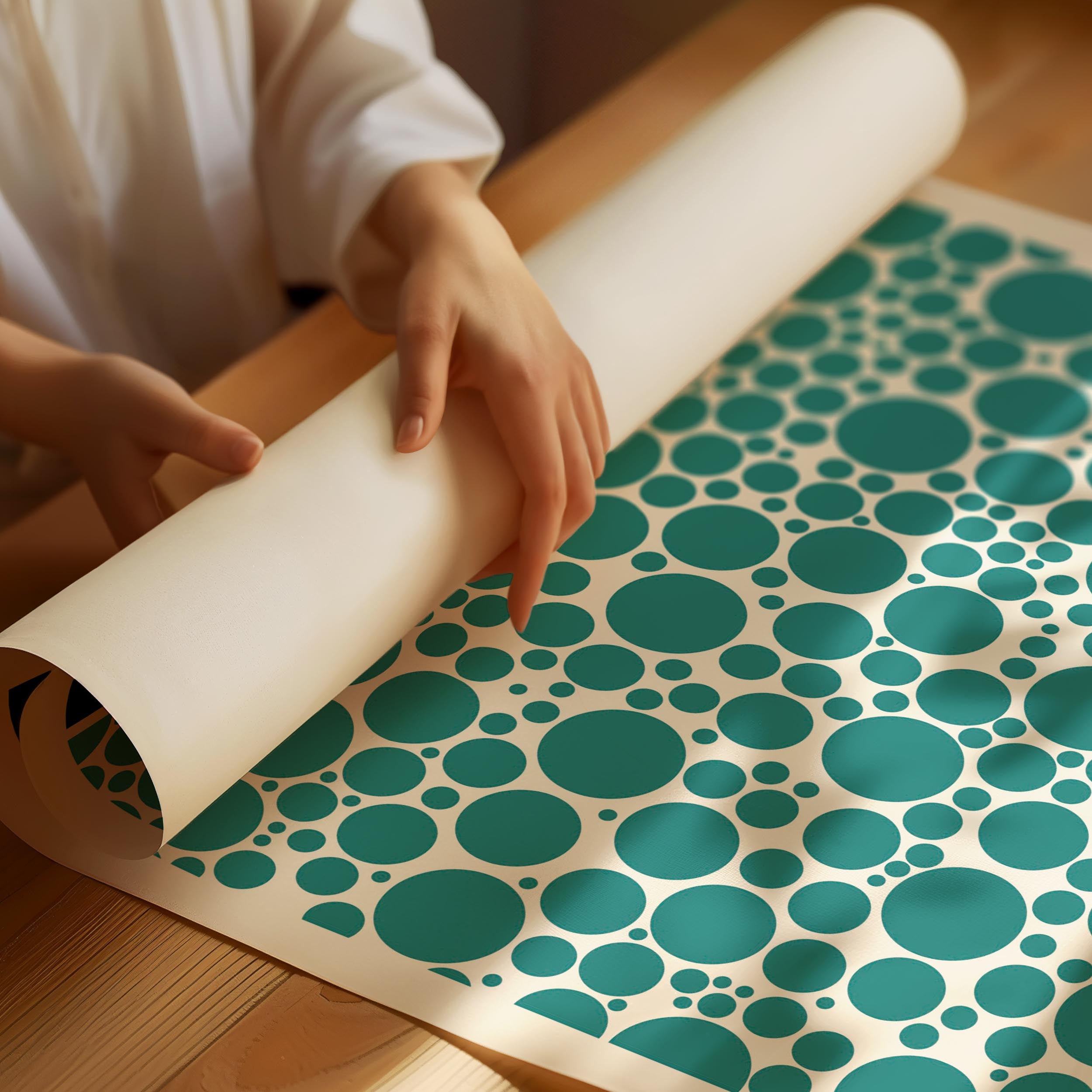Minimal Japandi poster with abstract patterns inspired by Kusama style
