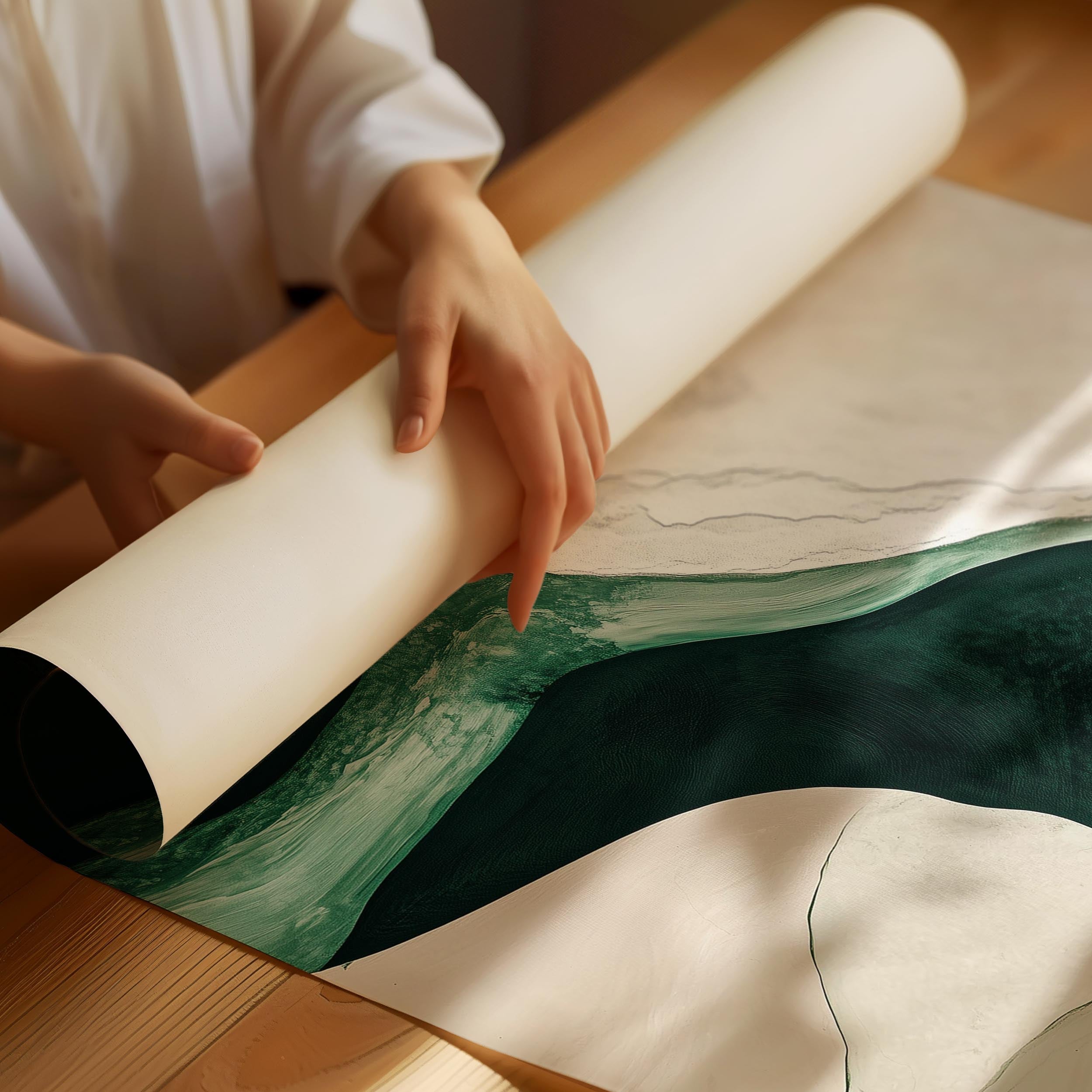 Green Shapes Japani Poster