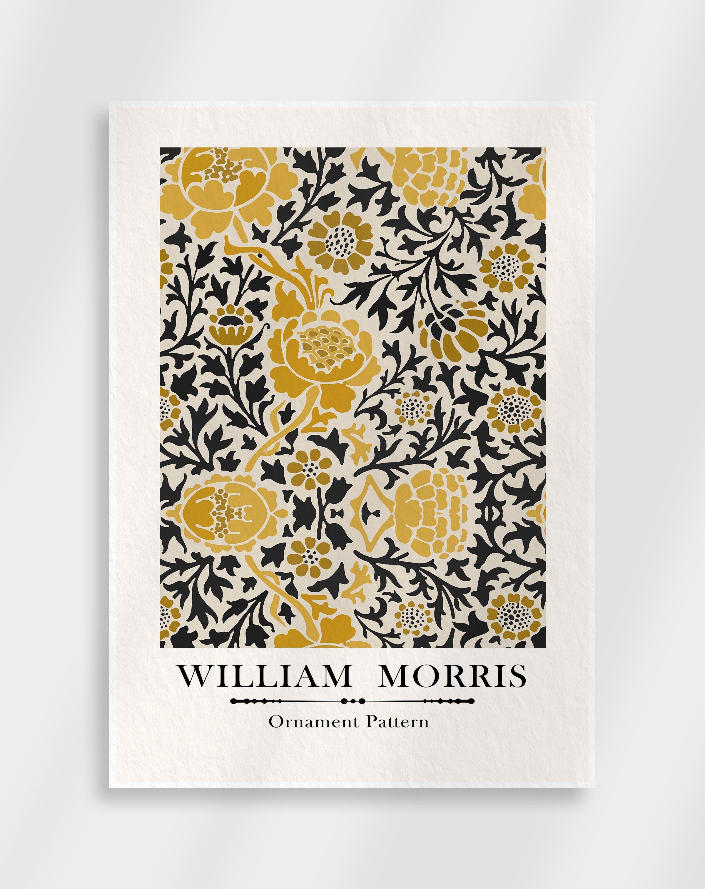 Classic ornamental pattern wall art with intricate botanical details by William Morris