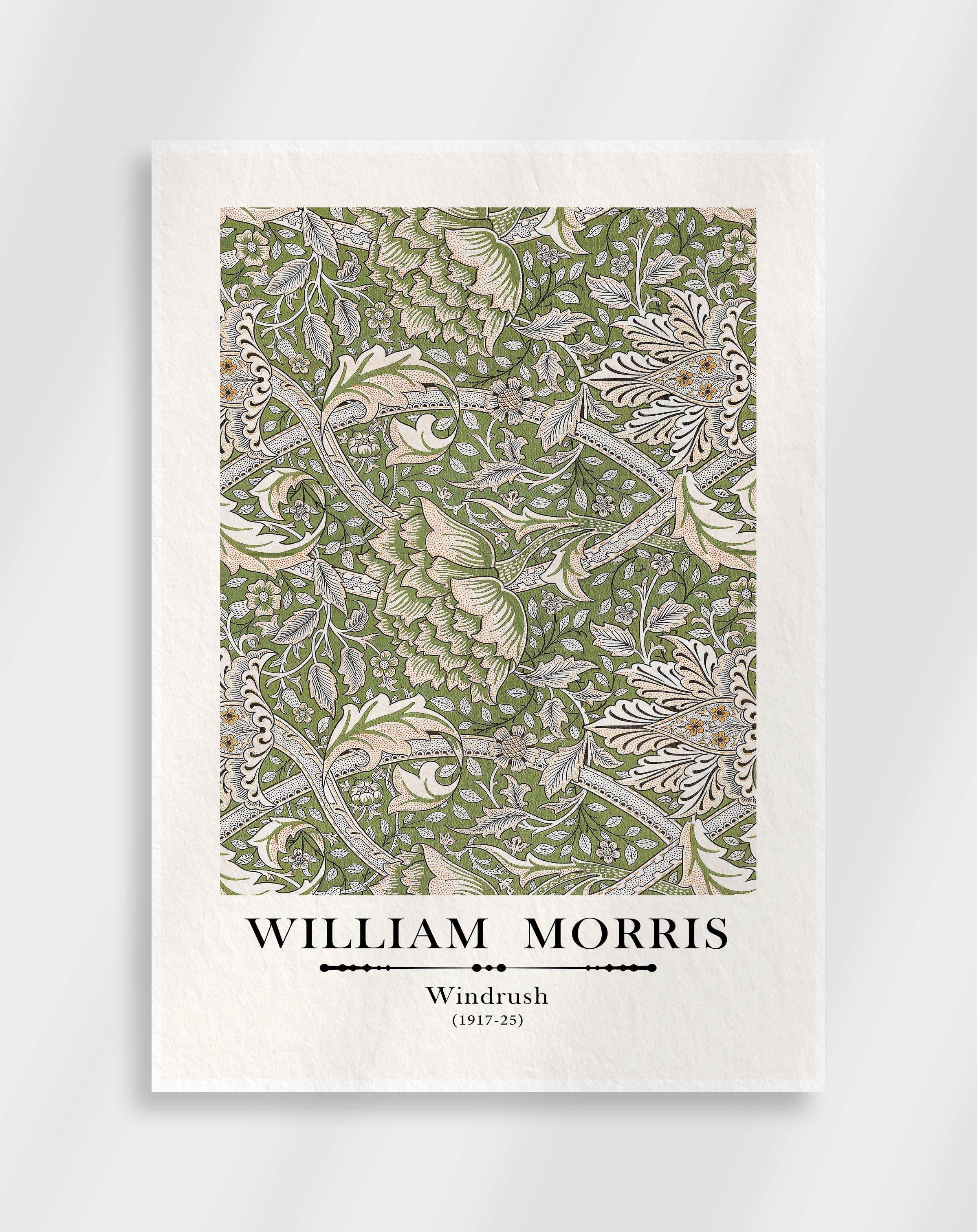 Classic botanical floral pattern wall art with flowing leaves by William Morris