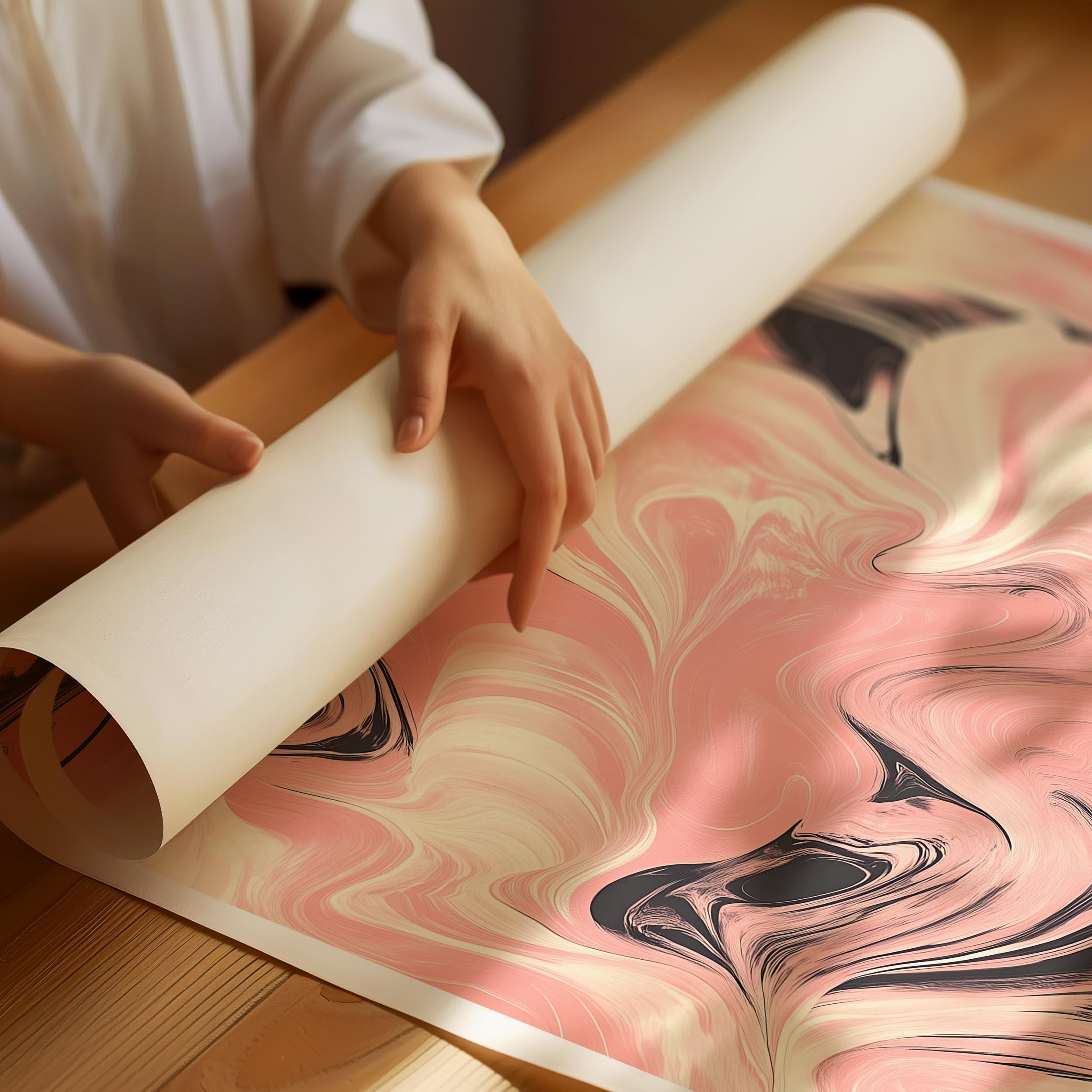 Minimal Japandi poster with soft tones and balanced abstract design