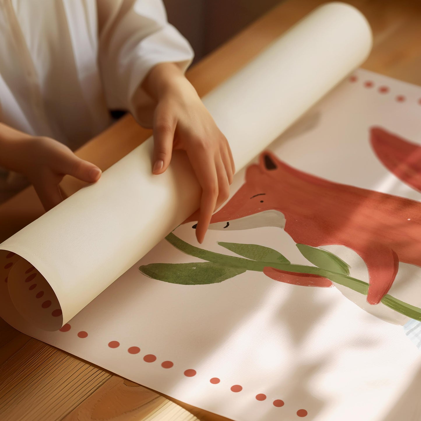 Räv och fågel poster