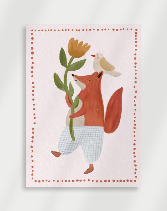 Räv och fågel poster