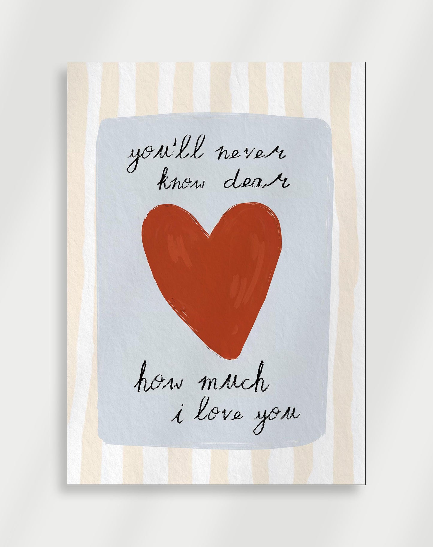 Poster med ett rött hjärta