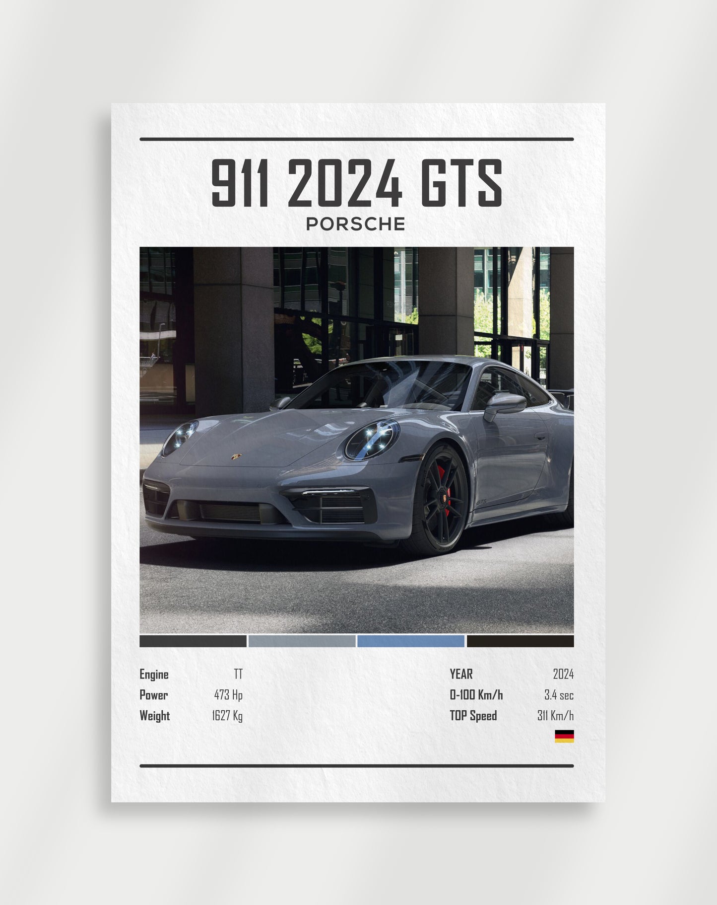 911 Porche GTS Bil Poster