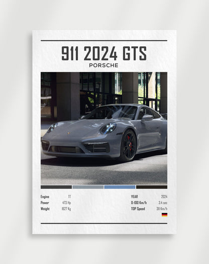 911 Porche GTS Car Poster