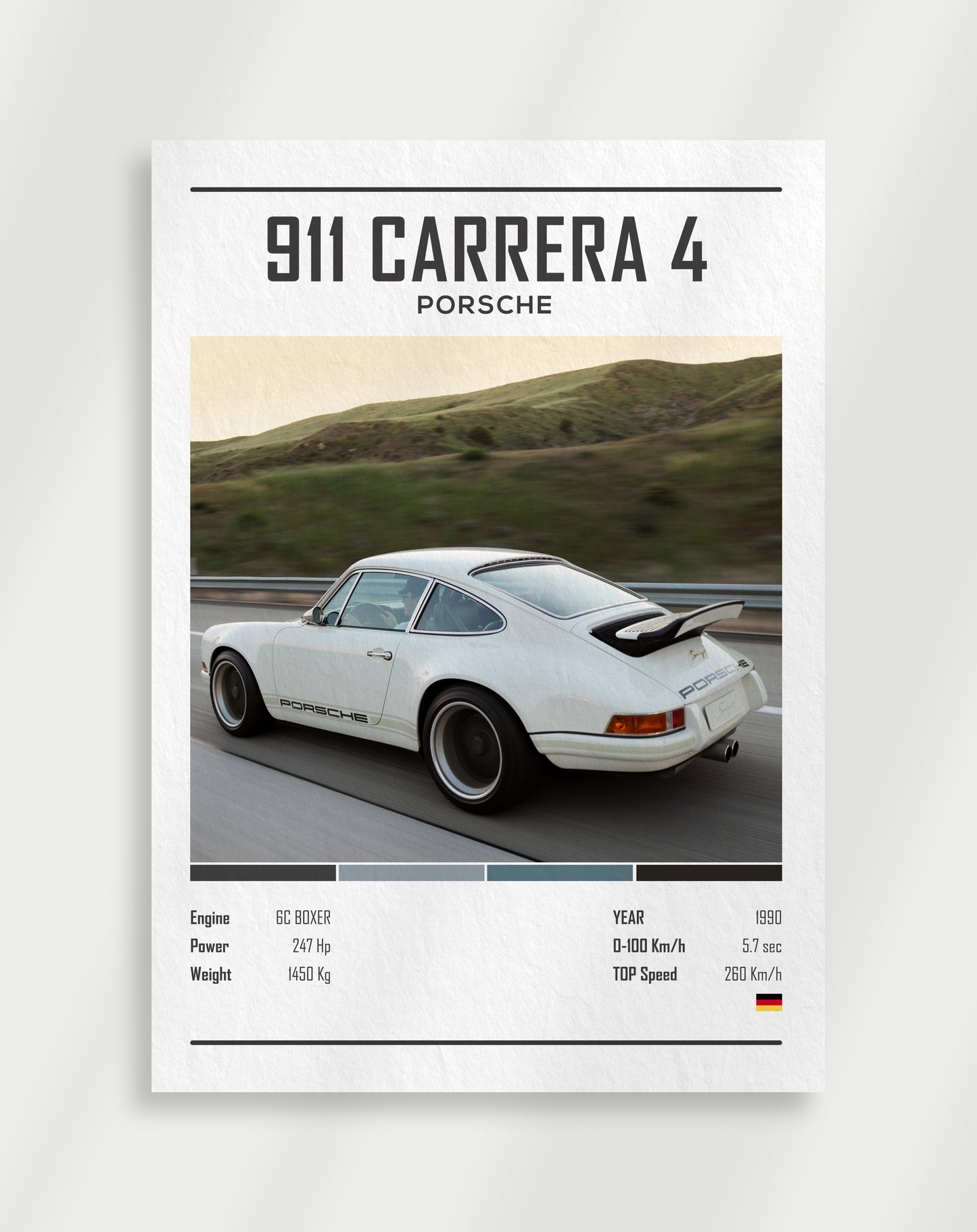 Vintage 911 Carrera Bil Poster