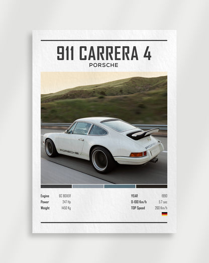 Vintage 911 Carrera Car Poster