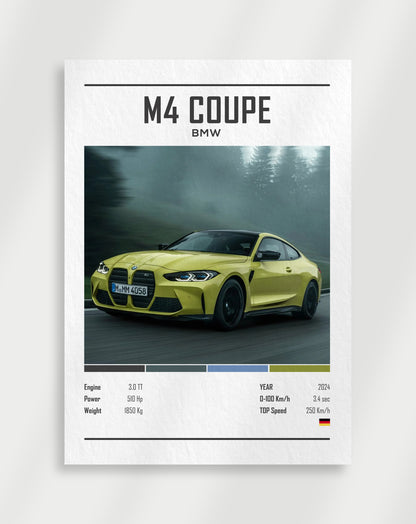 M4 Coupe Car Poster
