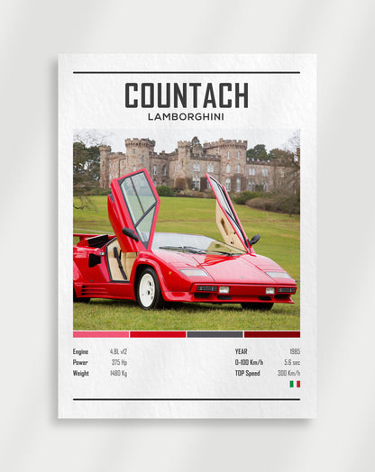 Lamborghini Countach Car Poster