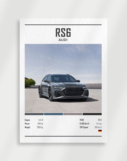Audi RS6 Car Poster