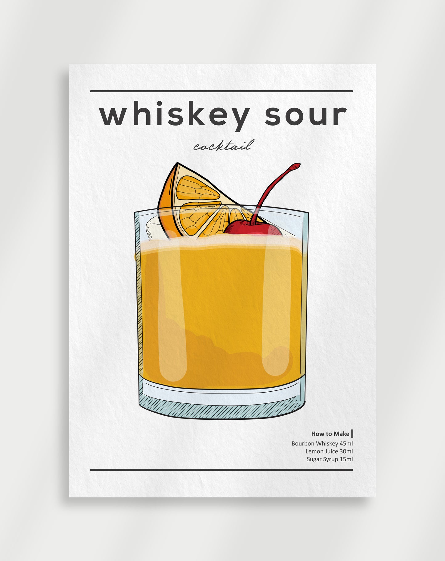 Whisky Sour Cocktail Poster