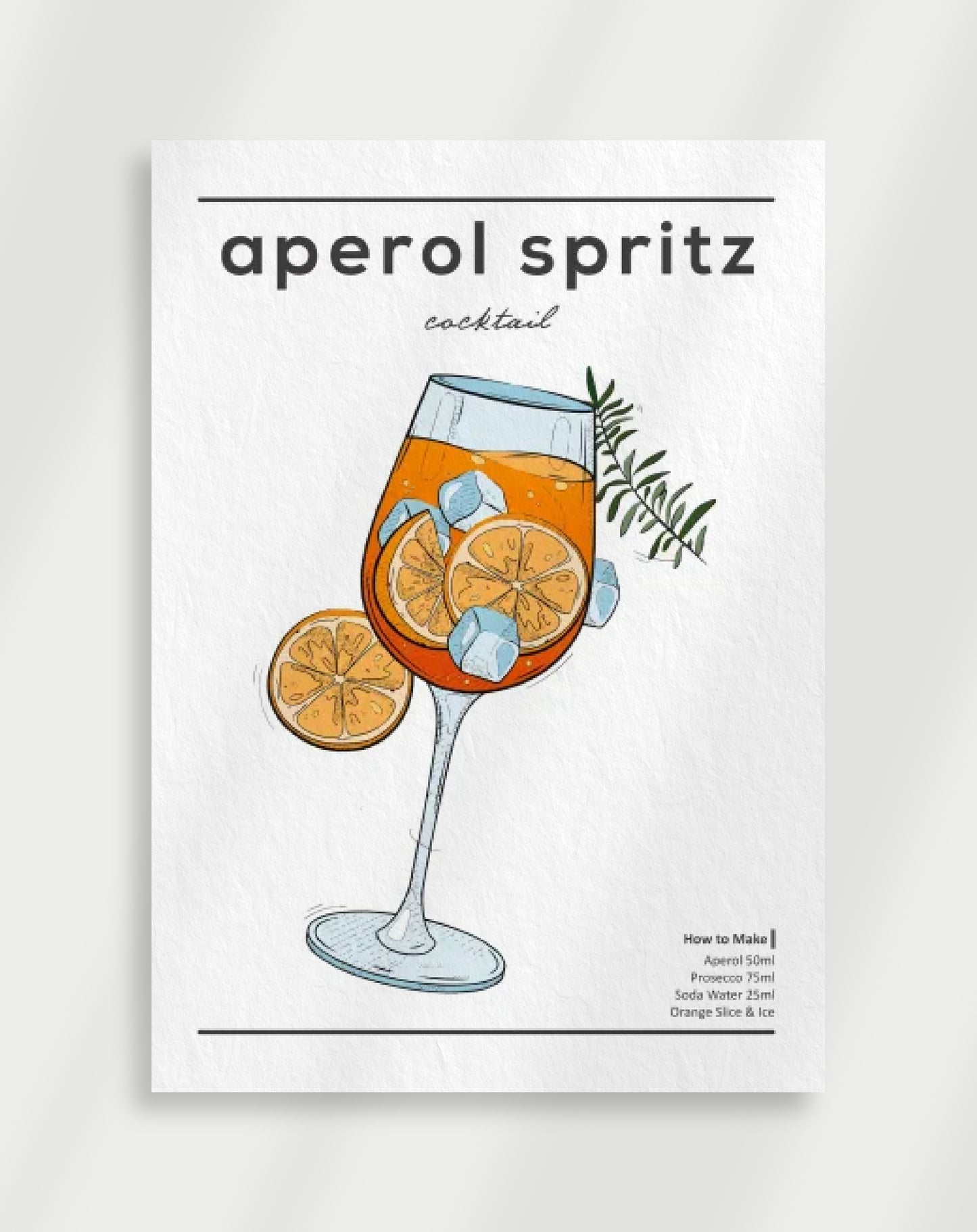 Aperol Spritz Cocktail Poster