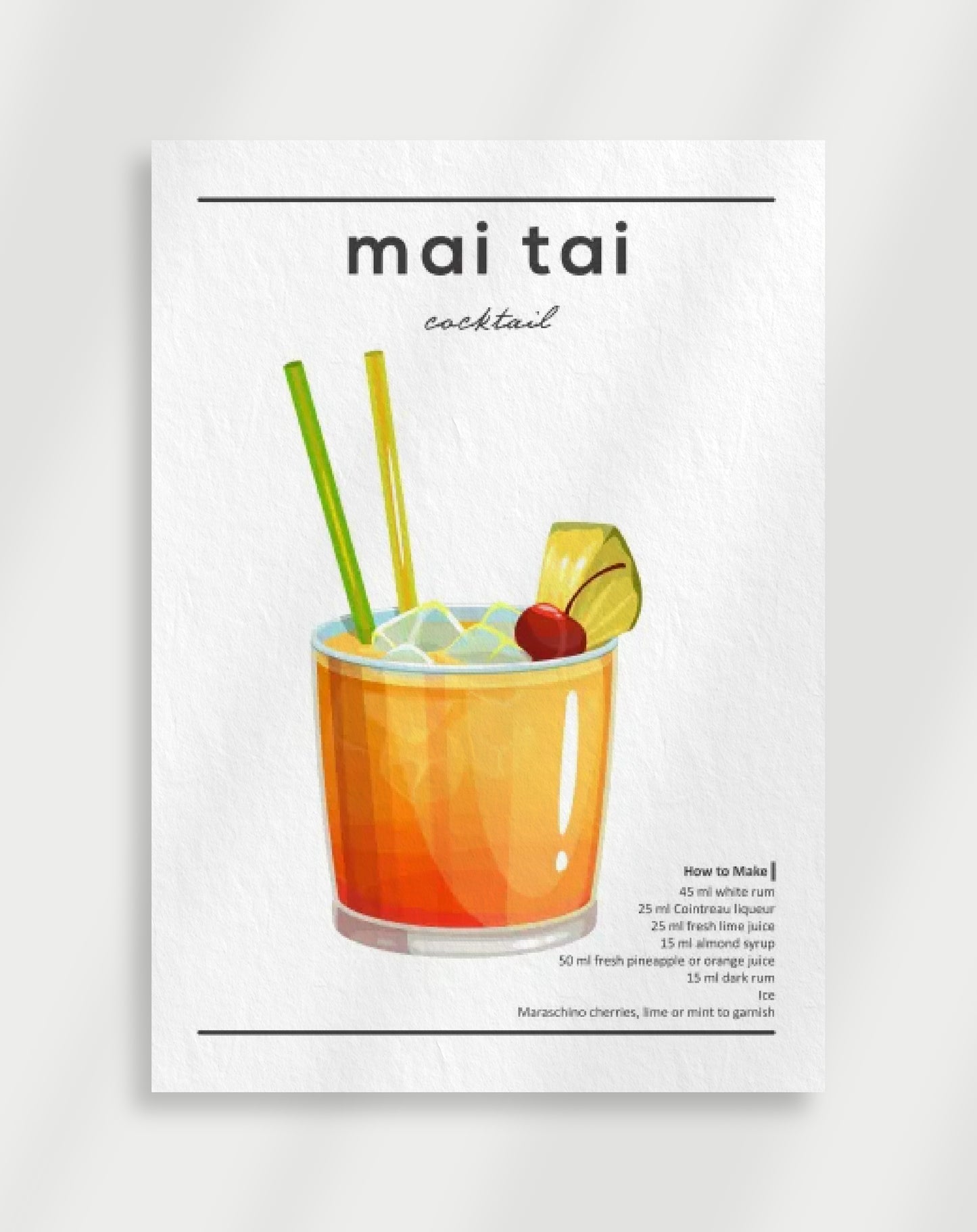 Mai Tai Cocktail Poster