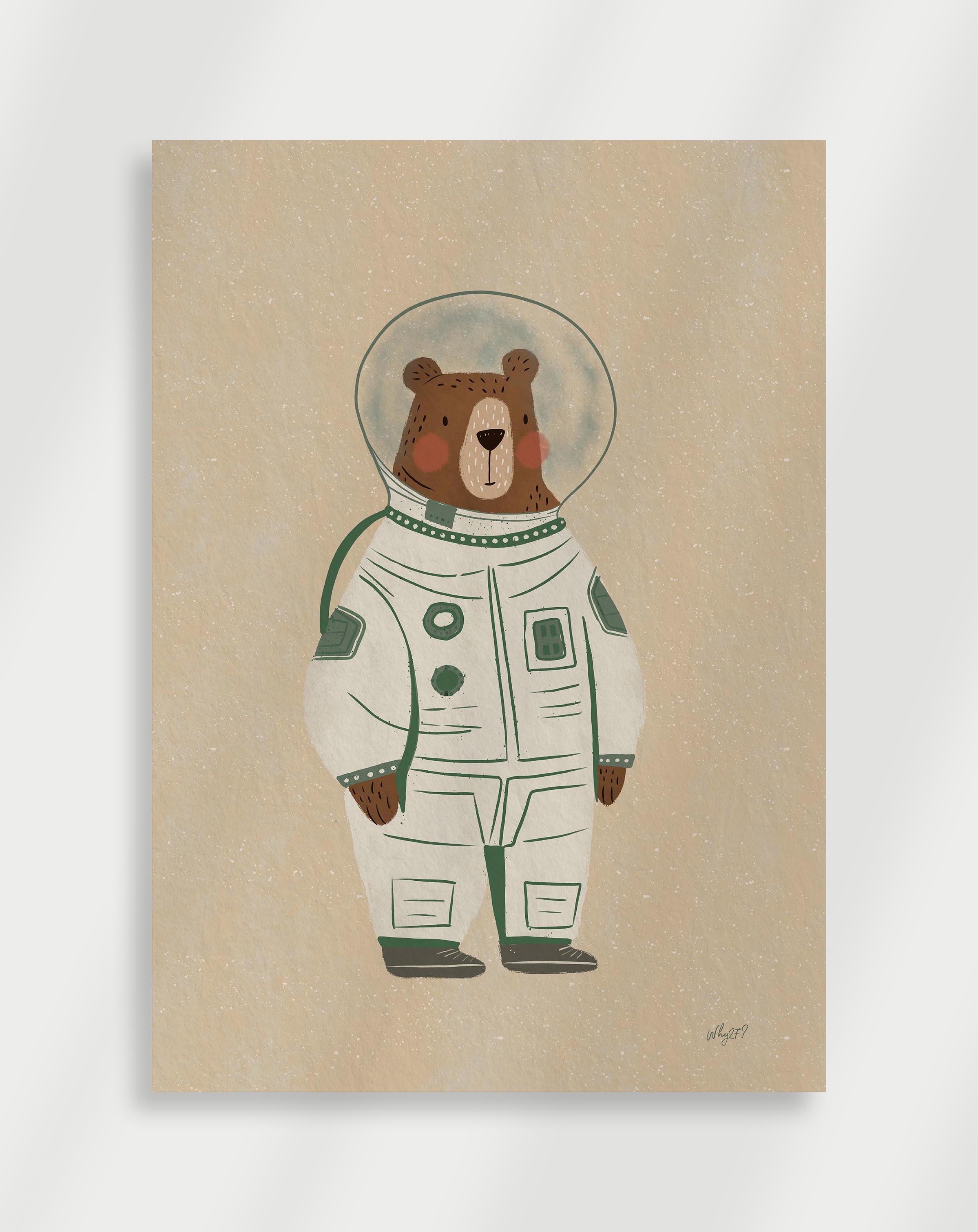 Bear in an astronaut suit Poster
