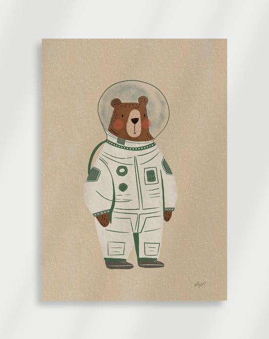 Bear in an astronaut suit Poster