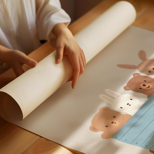 Animals in a blue cart Poster