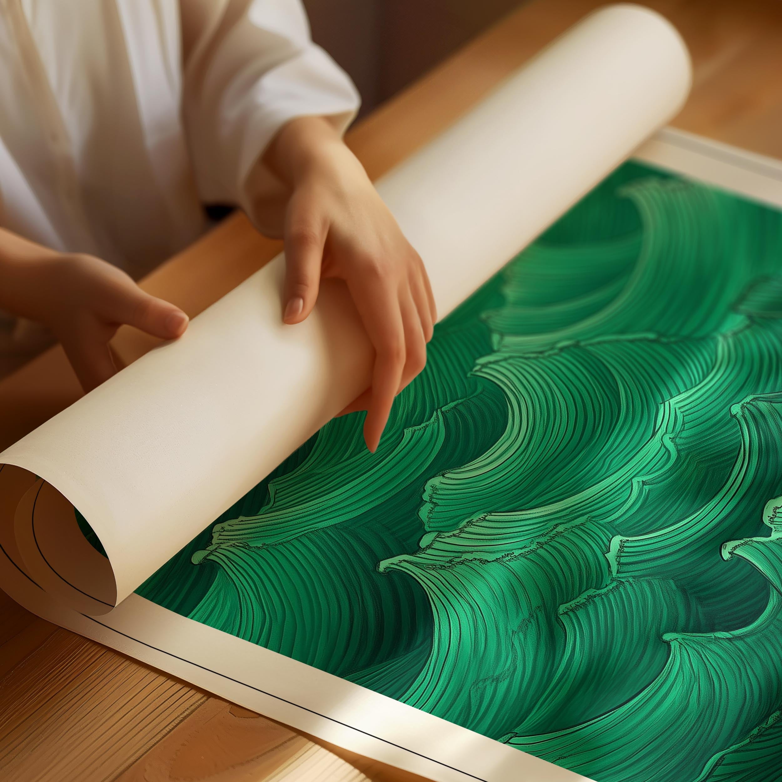 Japandi poster with calm tones and minimalist abstract design