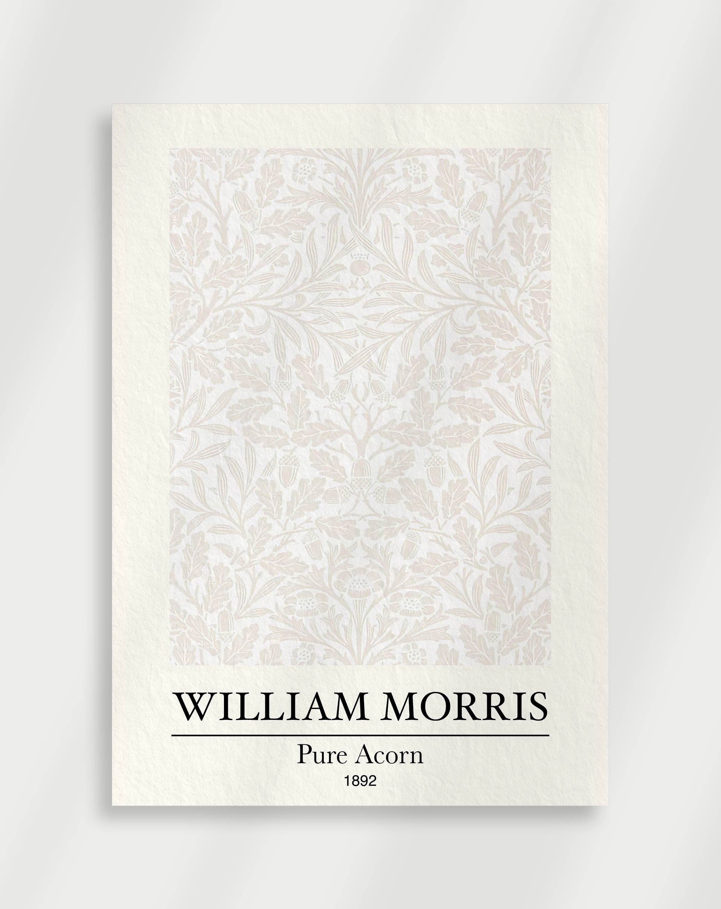 Decorative acorn botanical pattern with natural leaf details by William Morris