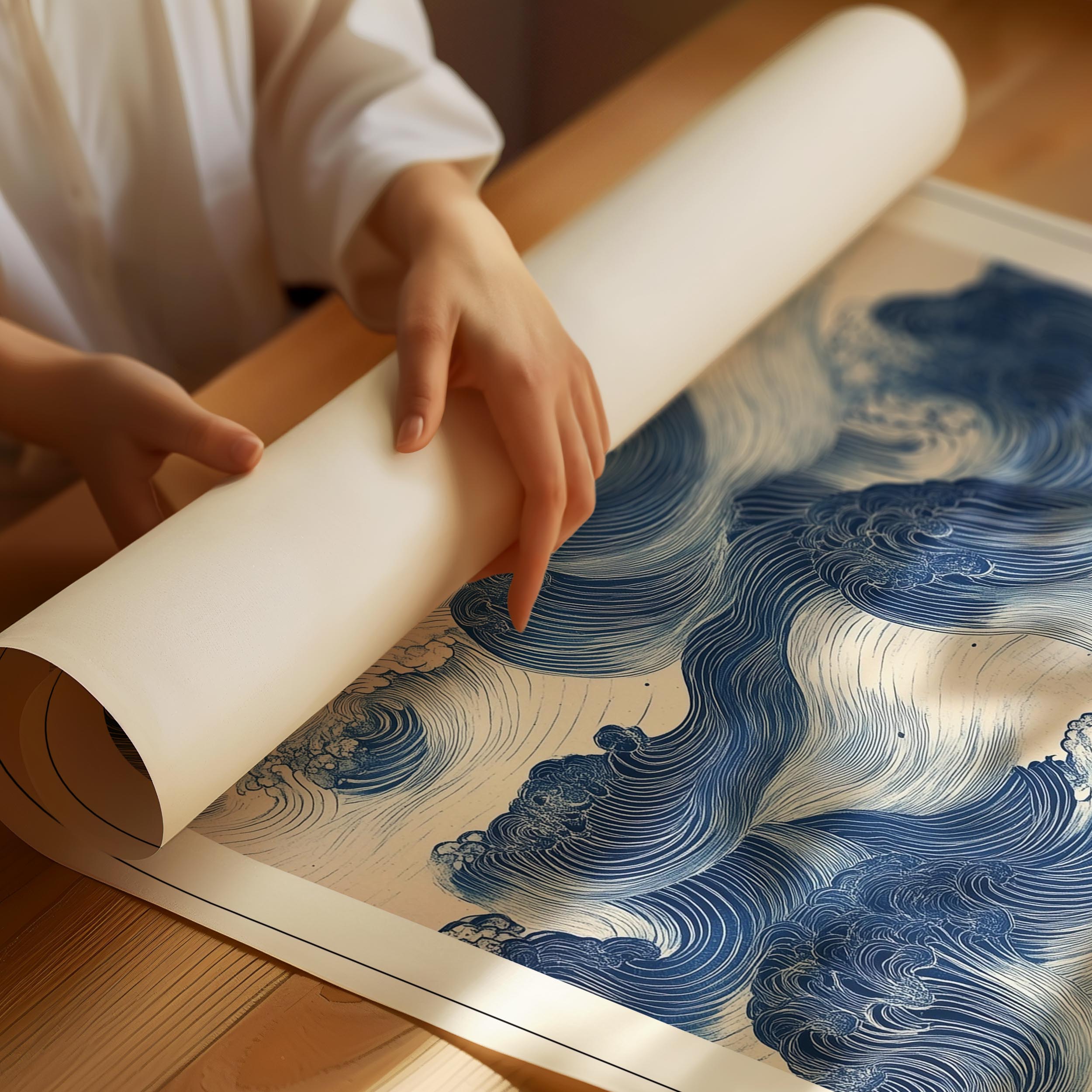 Japandi poster with soft tones and calming minimalist design