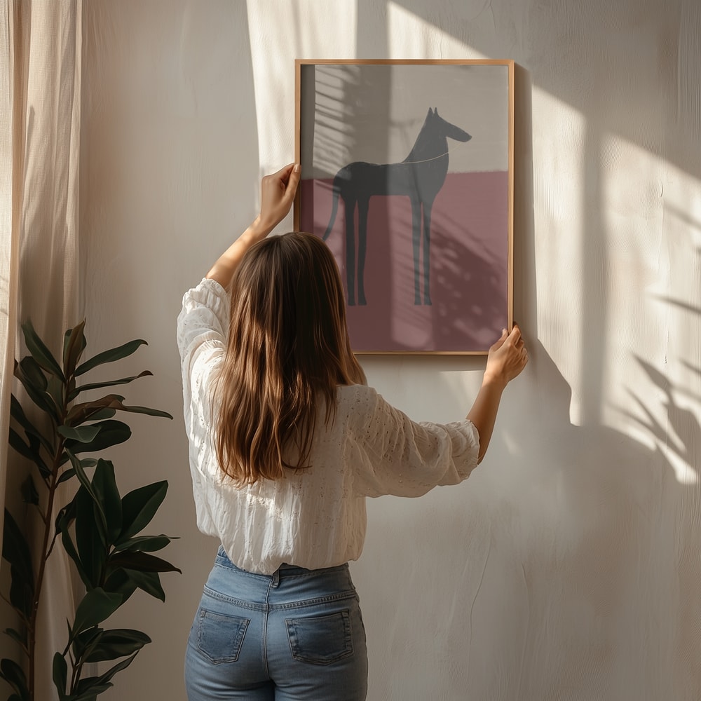 Abstract Black Horse Poster