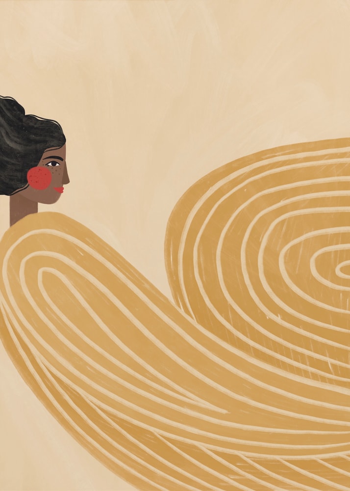 Woman Golden Waves Poster