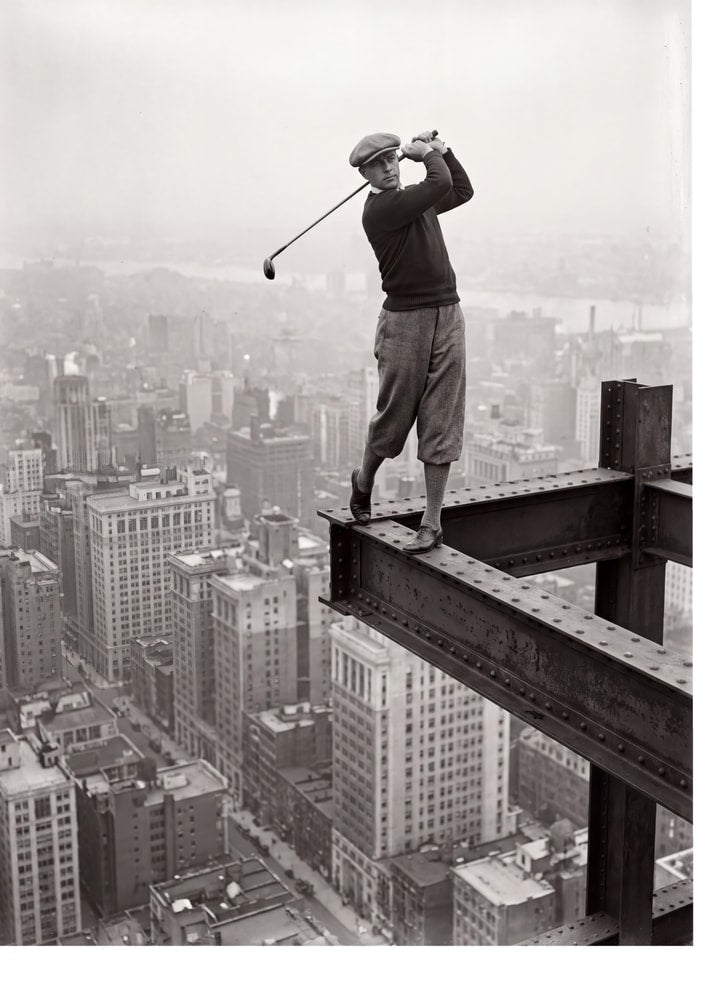 Skyskraber Golfsving Plakat