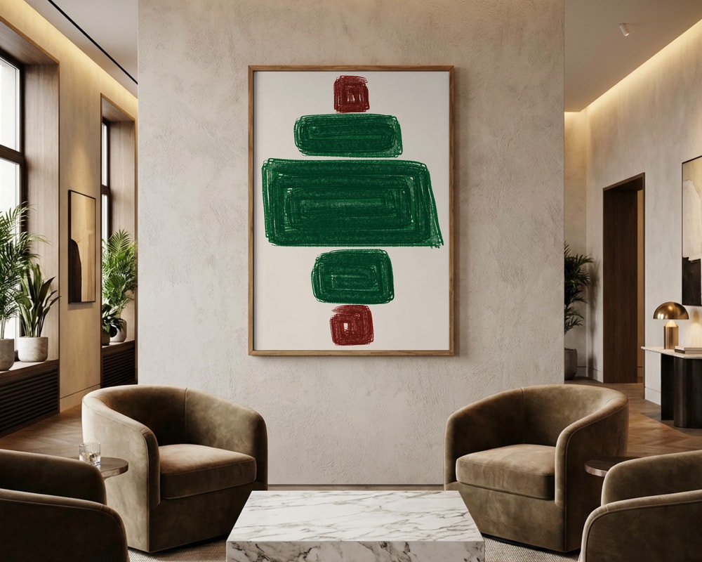Abstrakta staplade block Poster