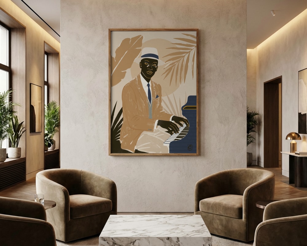 Elegant jazzpianist Poster